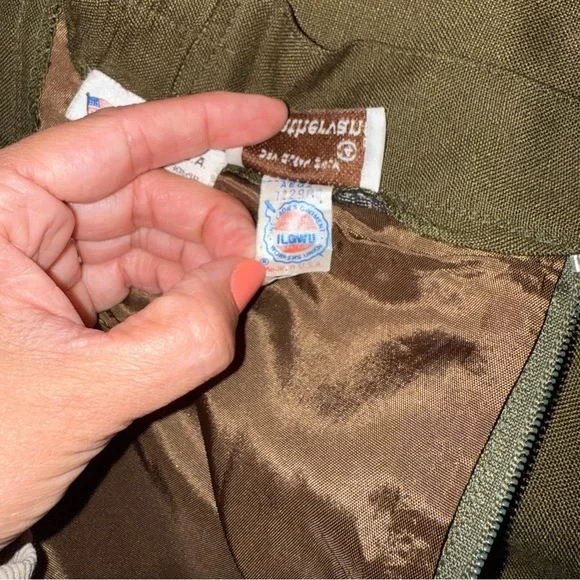 Vintage Weathervane Olive Green Women's Skirt Size 14 Made in USA - Picture 7 of 10